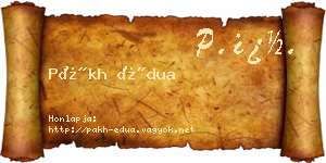 Pákh Édua névjegykártya